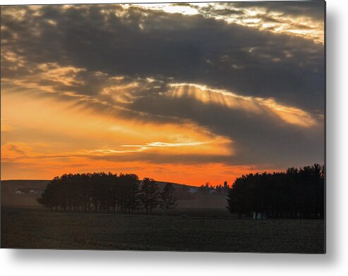 Farm Metal Print featuring the photograph Sunset on the Road to Galena by Joni Eskridge