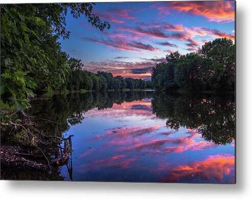 Hudson Valley Metal Print featuring the photograph Sunset On The Wallkill River by John Morzen