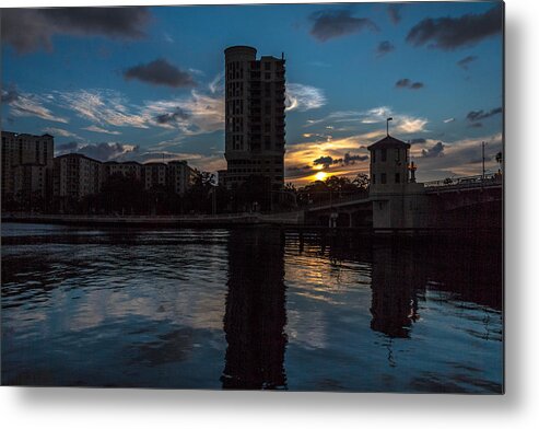 Sunset Metal Print featuring the photograph Sunset on the water by Mike Dunn