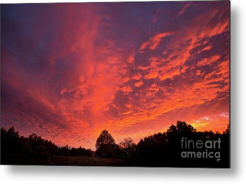 Maine Metal Print featuring the photograph Sunset Over a Maine Farm by Alana Ranney