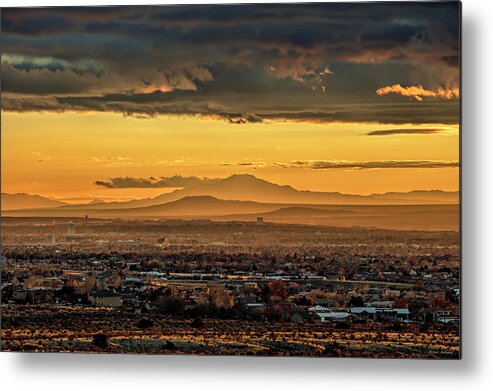 Landscape Metal Print featuring the photograph Sunset over Albuquerque by Michael McKenney