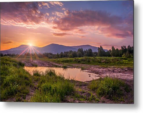 Beskids Metal Print featuring the photograph Sunrise over the Little Beskids by Dmytro Korol