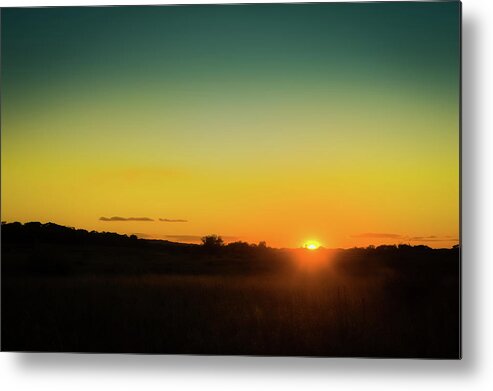 Landscape Metal Print featuring the photograph Sunset over the Prairie by Scott Norris