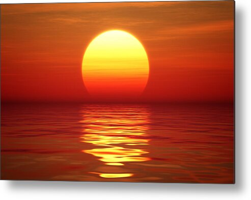 Sunset Metal Print featuring the photograph Sunset over tranqual water by Johan Swanepoel