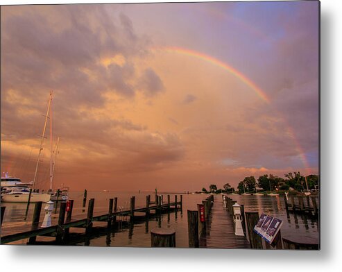 Chesapeake Bay Metal Print featuring the photograph Sunset Rainbow by Jennifer Casey