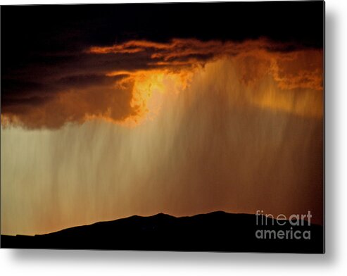 Thunderstorms Metal Print featuring the photograph Sunset Thunderstorm by John Langdon