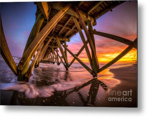 Sunset Metal Print featuring the photograph Sunset Under the Pier by David Smith