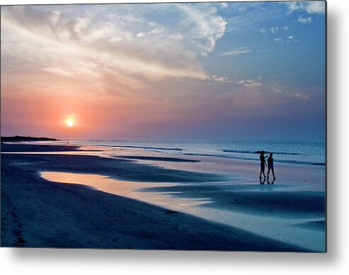 Landscape Metal Print featuring the photograph Sunset Walk by Peter OReilly