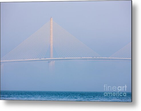 Clarence Holmes Metal Print featuring the photograph Sunshine Skyway Bridge in Fog I by Clarence Holmes