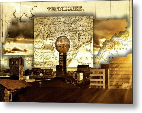 Knoxville Metal Print featuring the photograph Sunsphere in the Skyline by Sharon Popek