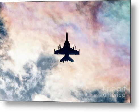 Boeing F18 Metal Print featuring the digital art Super Hornet Silhouette by Airpower Art