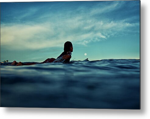 Surfing Metal Print featuring the photograph Super Moon by Nik West