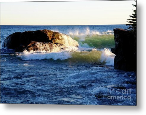 Waves Metal Print featuring the photograph Superior November Waves by Sandra Updyke