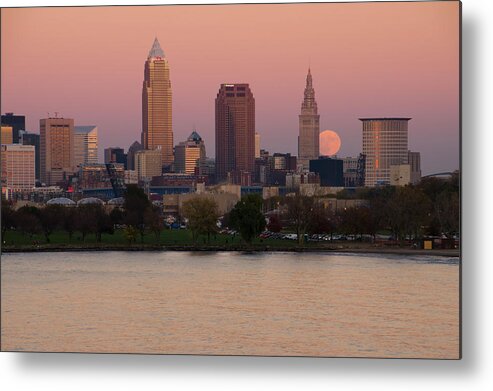 Super Moon Metal Print featuring the photograph SuperMoon Over Cleveland by Ann Bridges