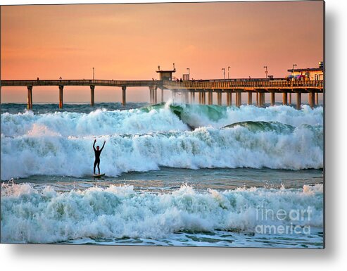 Surfer Metal Print featuring the photograph Surfer Celebration by Sam Antonio