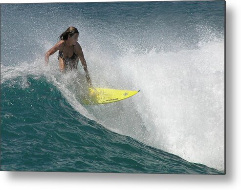 Surfing Metal Print featuring the photograph Surfer Girl by Pat Moore