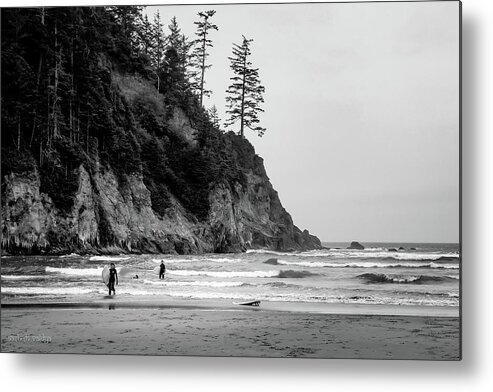 Beach Metal Print featuring the photograph Surfers, Oregon Coast by Aashish Vaidya