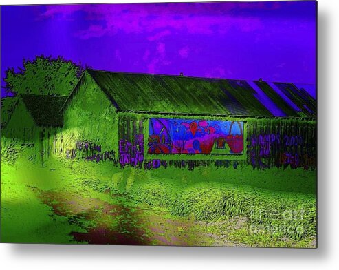 Barn Metal Print featuring the photograph Surreal Barn Graffiti by Dee Flouton
