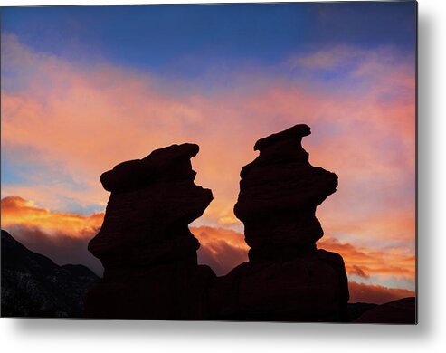The Siamese Twins Rock Formation Metal Print featuring the photograph Surrender To The Infinite, Unbounded, Pure Consciousness by Bijan Pirnia