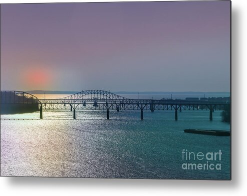 Bridges Metal Print featuring the photograph Susquehanna river bridge by Claudia M Photography
