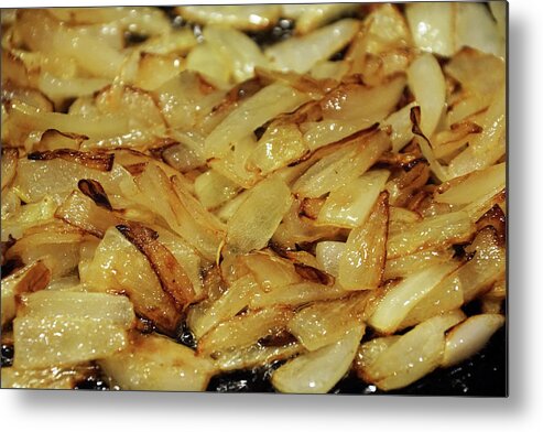 Food Metal Print featuring the photograph Sweet Onions in a Hot Oil Bath #2 by Ben Upham III