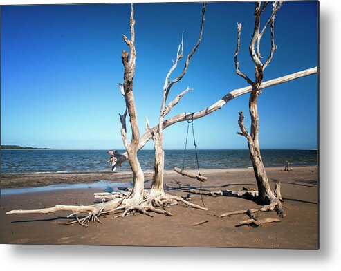 Crystal Yingling Metal Print featuring the photograph Swingin' at low Tide by Ghostwinds Photography