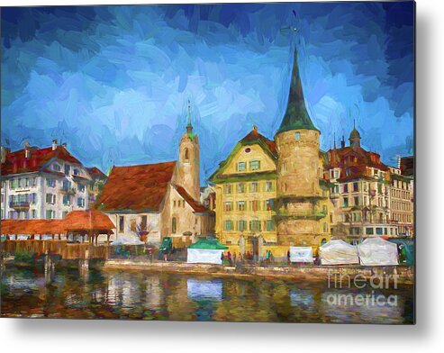 Cityscape Metal Print featuring the photograph Swiss Town by Pravine Chester