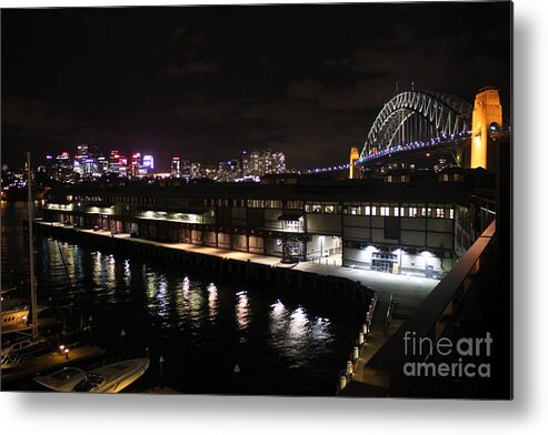 Sydney Harbor Metal Print featuring the photograph Sydney Harbor at Night by Bev Conover