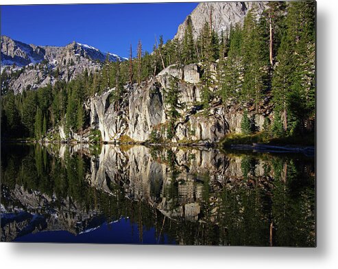 T J Lake Metal Print featuring the photograph T J Lake Reflections by Eastern Sierra Gallery