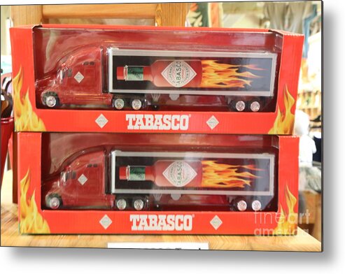 Tabasco Sauce Metal Print featuring the photograph Tabasco Truck Toy by Chuck Kuhn
