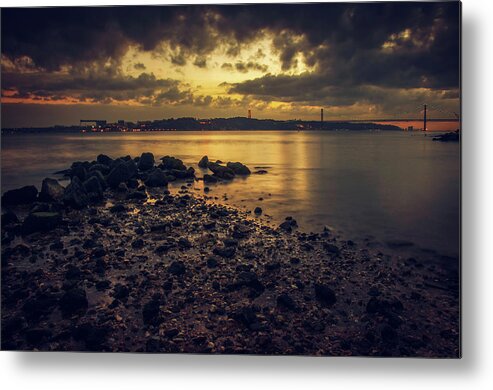 Lisbon Metal Print featuring the photograph Tagus Evening by Carlos Caetano