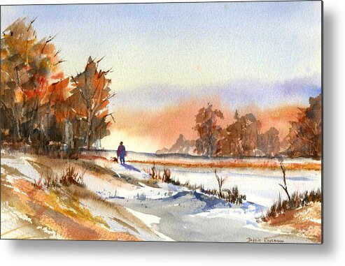Peaceful Metal Print featuring the painting Taking a walk by Debbie Lewis