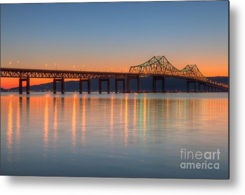 Clarence Holmes Metal Print featuring the photograph Tappan Zee Bridge after Sunset II by Clarence Holmes