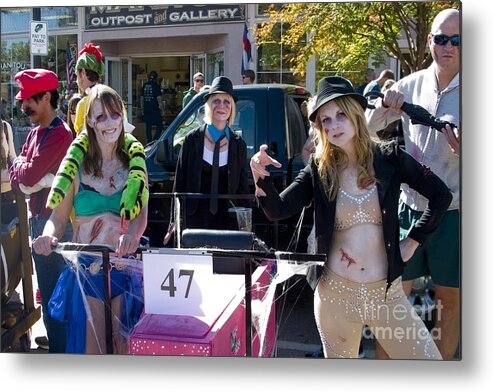 Halloween Metal Print featuring the photograph Team 47 at Emma Crawford Coffin Races in Manitou Springs Colorado by Steven Krull