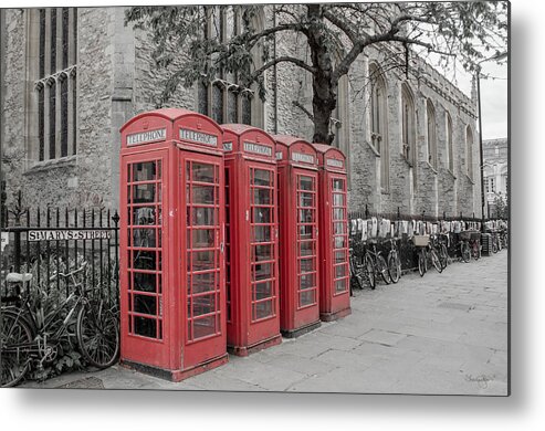 Phone Metal Print featuring the photograph Telephone Boxes by Shanna Hyatt
