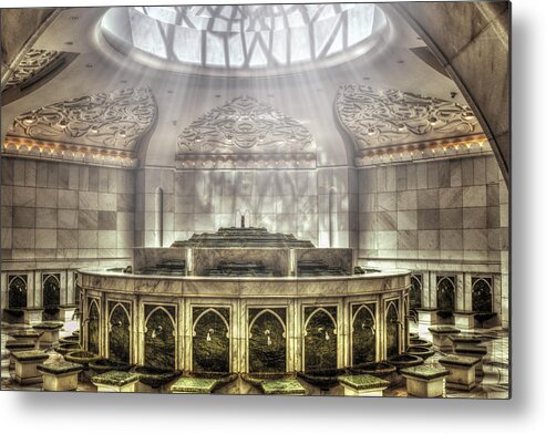 Abstract Metal Print featuring the photograph Temple Washroom by John Swartz