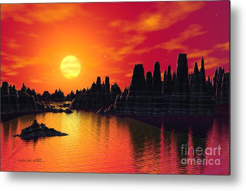 Lynette Cook Metal Print featuring the painting Terrestrial Planet at 55 Cancri by Lynette Cook