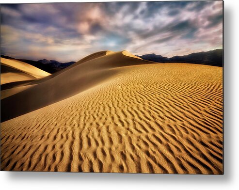 Sunrise Metal Print featuring the photograph Textured Dunes by Nicki Frates