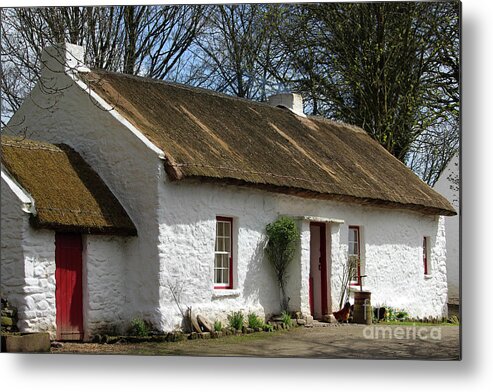 Thatched Cottage Metal Print featuring the photograph Thatched Cottage Omagh Northern Ireland by Eddie Barron