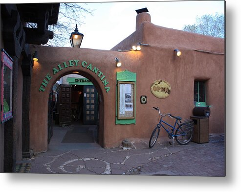 New Mexico Cantina Metal Print featuring the photograph The Alley Cantina by Carrie Godwin