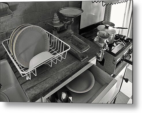 Welfare Metal Print featuring the photograph The Art of Welfare. Kitchen cupboards. by Elena Perelman
