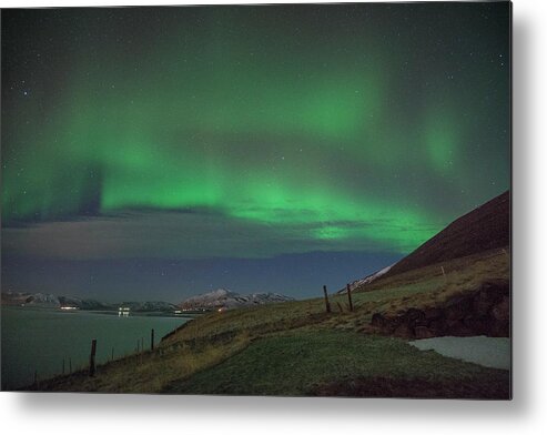 Space Metal Print featuring the photograph The Aurora Borealis Over Iceland by Matt Swinden
