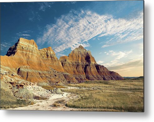 Badlands Metal Print featuring the photograph The Badlands of South Dakota by Tom Mc Nemar