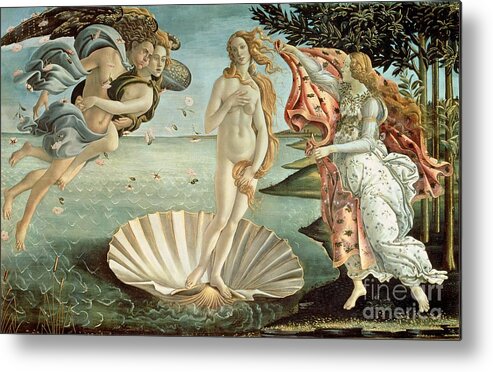 The Metal Print featuring the painting The Birth of Venus by Sandro Botticelli