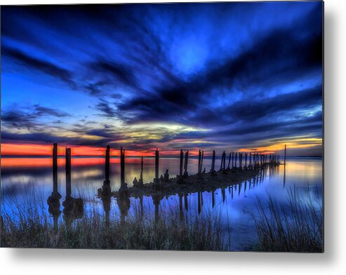 St. Marks National Wildlife Refuge Metal Print featuring the photograph The Blue Hour Comes to St. Marks #1 by Don Mercer