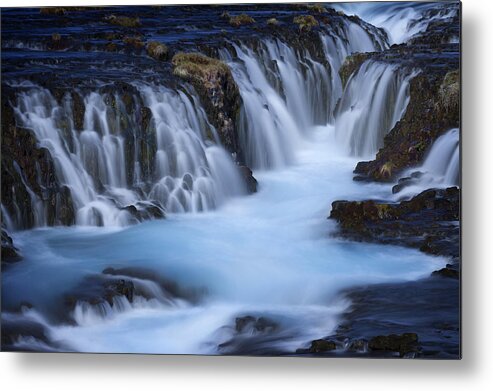 Iceland Metal Print featuring the photograph The Blue Waterfalls by Dominique Dubied