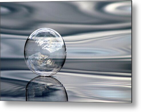 Blue Metal Print featuring the photograph The Blues Bubble by Cathie Douglas