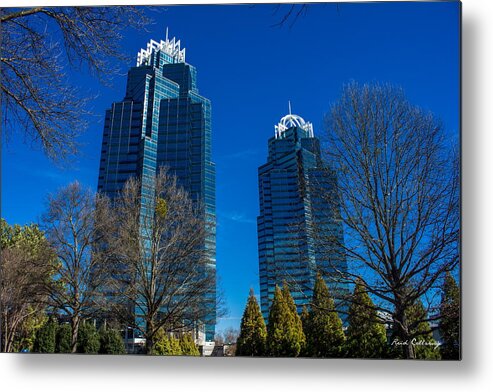 Reid Callaway Reflective Blues Metal Print featuring the photograph The Blues King and Queen Buildings Concourse by Reid Callaway