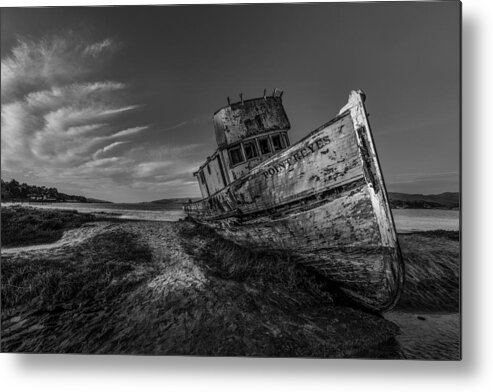 Boat Metal Print featuring the photograph The Boat in Black and White by Don Hoekwater Photography