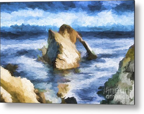 The Bow Fiddle Rock Metal Print featuring the photograph The Bow Fiddle At Findochty by Diane Macdonald